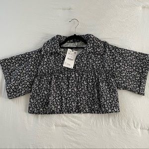 Floral zara cropped blouse